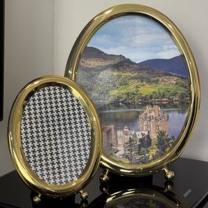 Gold Oval Picture Frames Set of 2 | Vintage Style